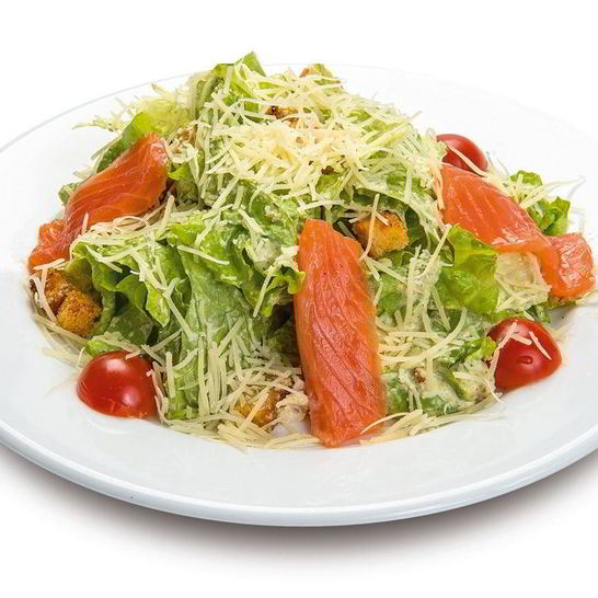 Рецепт салата цезарь с красной рыбой