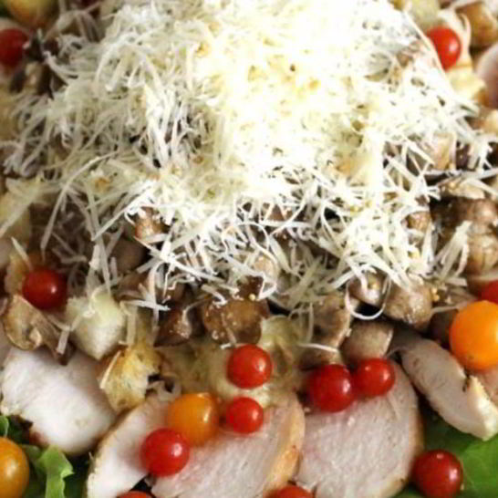 Рецепт салата цезарь с курицей и грибами