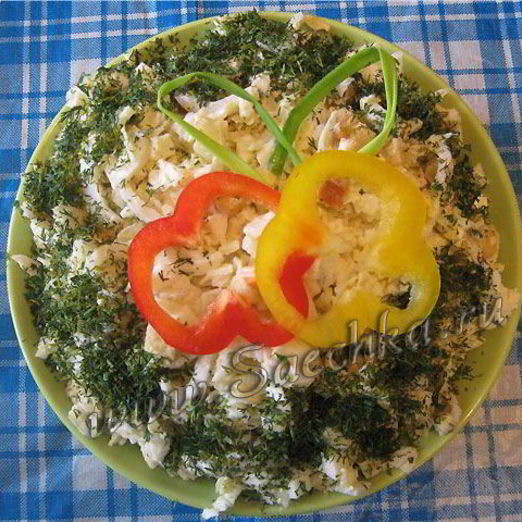 Вкусный салат из кальмаров