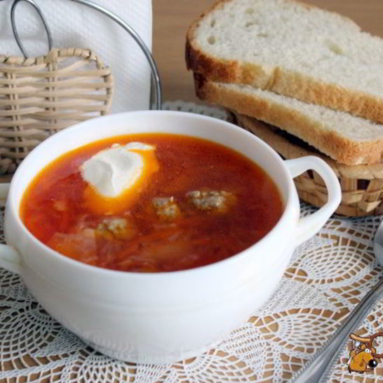 Рецепт борща с фрикадельками