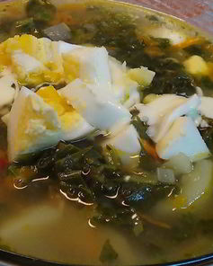 Борщ с капустой и щавелем