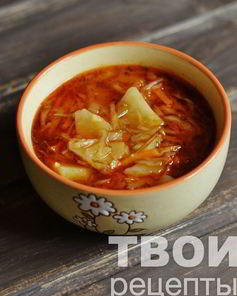 Борщ с тушеной капустой
