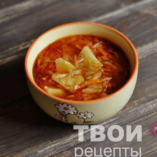 Рецепт борща с тушеной капустой