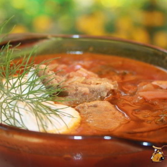 Рецепт борща с виноградными листьями