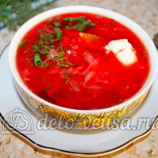 Рецепт борща со свининой