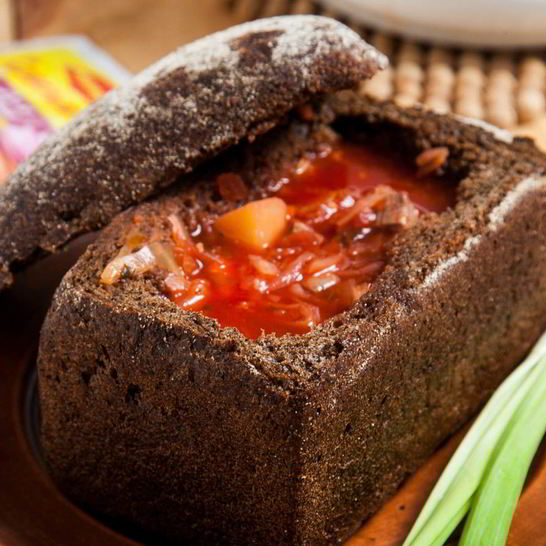 Рецепт борща в буханке бородинского