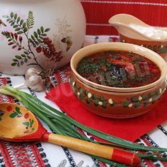 Рецепт постного борща с черносливом