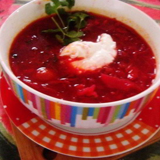 Рецепт постного борща с коньякома