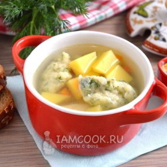 Рецепт супа с клецками на курином бульоне