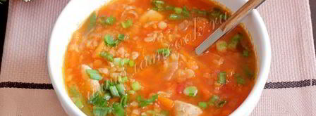 чечевичный суп с курицей и помидорами. Шаг 11