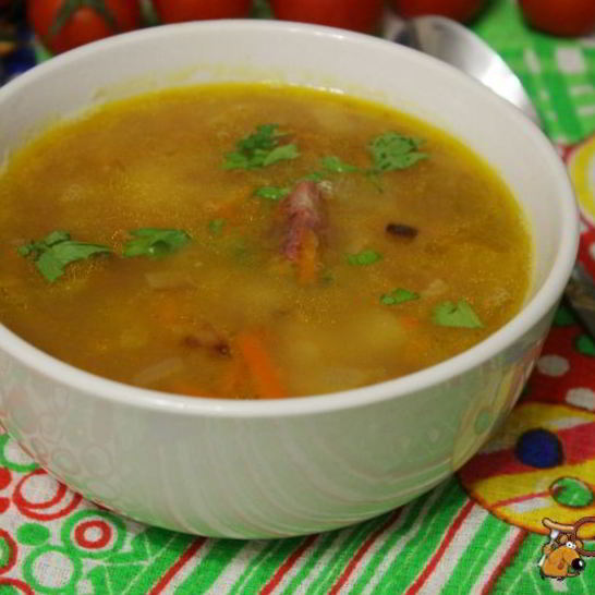Рецепт горохового супа с копченой колбасой