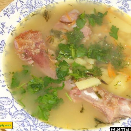 Рецепт горохового супа с копченостями классический