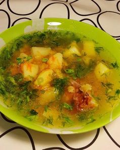 Гороховый суп с копченостями в мультиварке