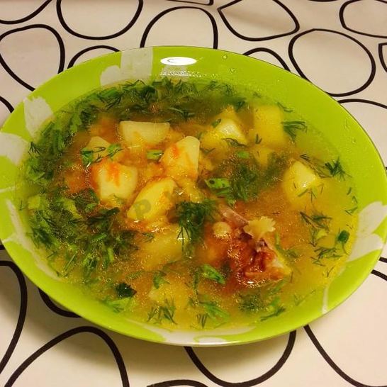 Рецепт горохового супа с копченостями в мультиварке