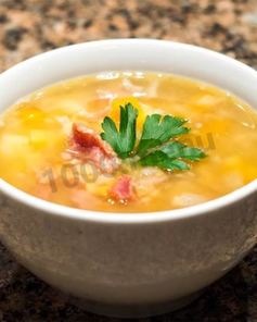 Густой гороховый суп с мясом