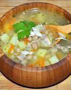 Куриный суп с белой фасолью