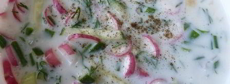 легкая окрошка с тунцом. Шаг 2