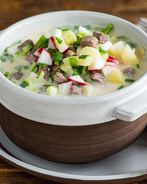 Окрошка мясная на квасе