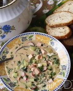 Окрошка на бульоне