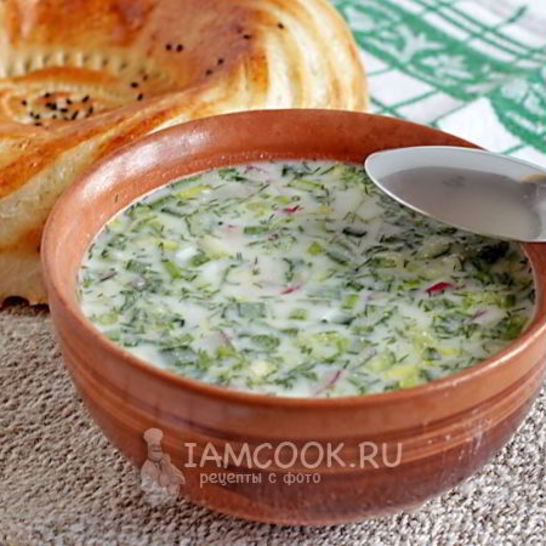 Рецепт окрошки на кефире с копченой курицей без картошки