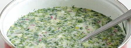 окрошка на кефире с копченой курицей без картошки. Шаг 7