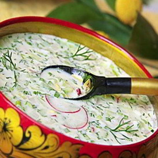 Рецепт окрошки на кефире с редисом