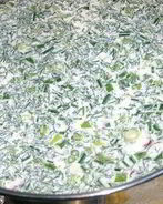 Окрошка на курином бульоне