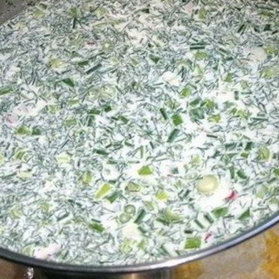 Рецепт окрошки на курином бульоне