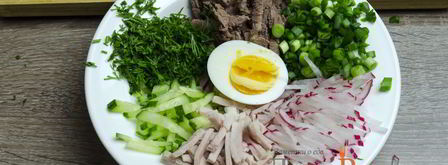 окрошка на квасе. Шаг 11