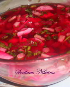 Окрошка на свекольном отваре