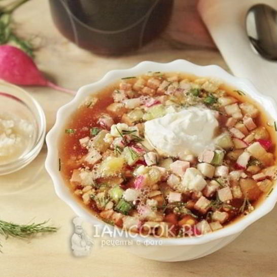 Рецепт окрошки с хреном