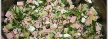 окрошка с квасом и кефиром. Шаг 5