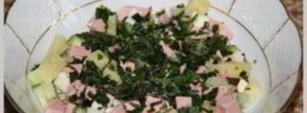 окрошка с квасом и кефиром. Шаг 6