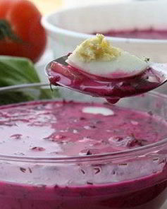 Окрошка со свеклой