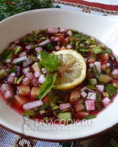 Постная окрошка на квасе