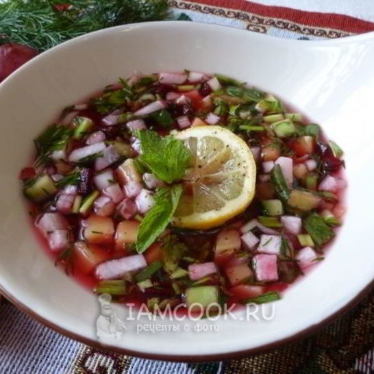 Рецепт постной окрошки на квасе