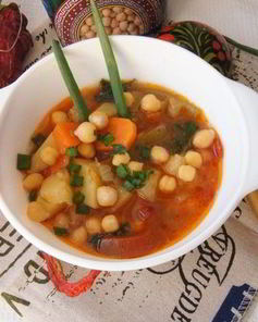 Овощной суп чили с нутом