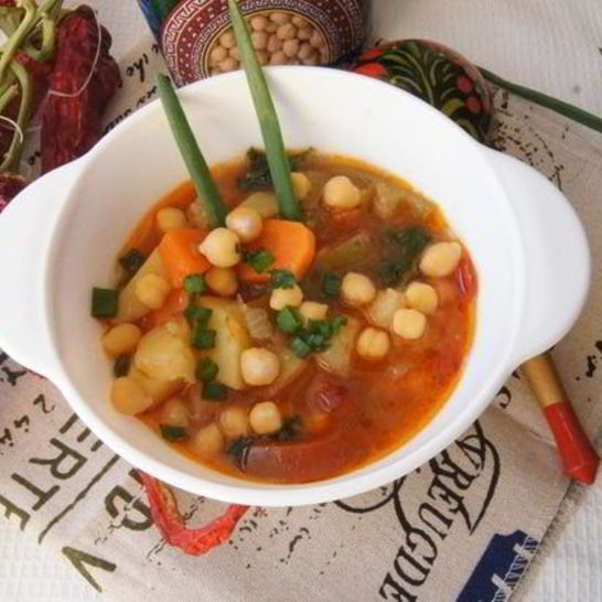 Рецепт овощного супа чили с нутом