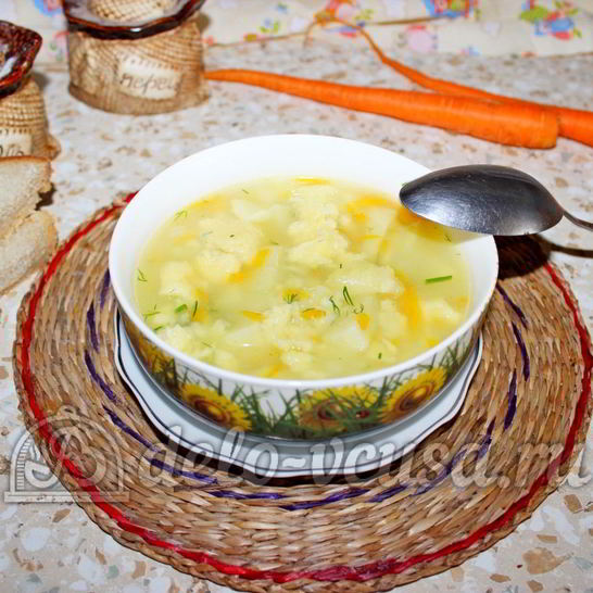 Рецепт овощного супа с клецками