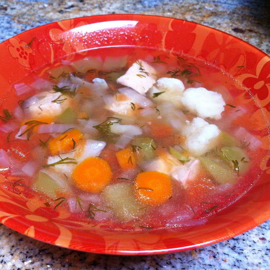 Рецепт овощного супа с семгоя