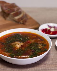 Овощной суп со свининой