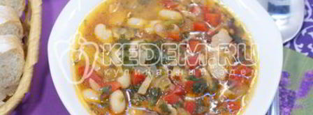 суп минестроне с фасолью и беконом. Шаг 5