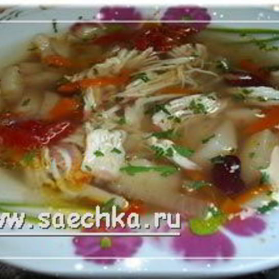 Рецепт супа овощной с куриной грудкой и фасолью в скороварке