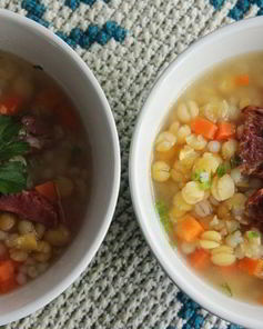 Суп с копченостями