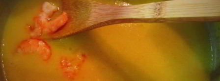 пряный, имбирный крем-суп из картофеля с креветками. Шаг 6