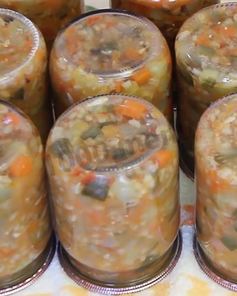 Рассольник на зиму с рисом в банках