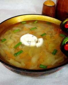 Щи из капусты с курицей в мультиварке