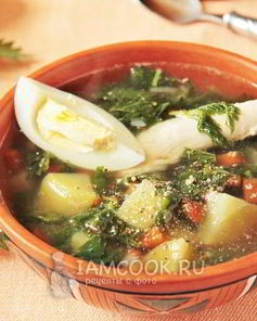 Щи из крапивы с яйцом