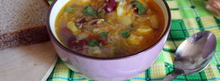 щи из квашеной капусты с фасолью и яблоком. Шаг 7