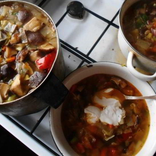 Рецепт щей с индейкой и грибами шиитаке
